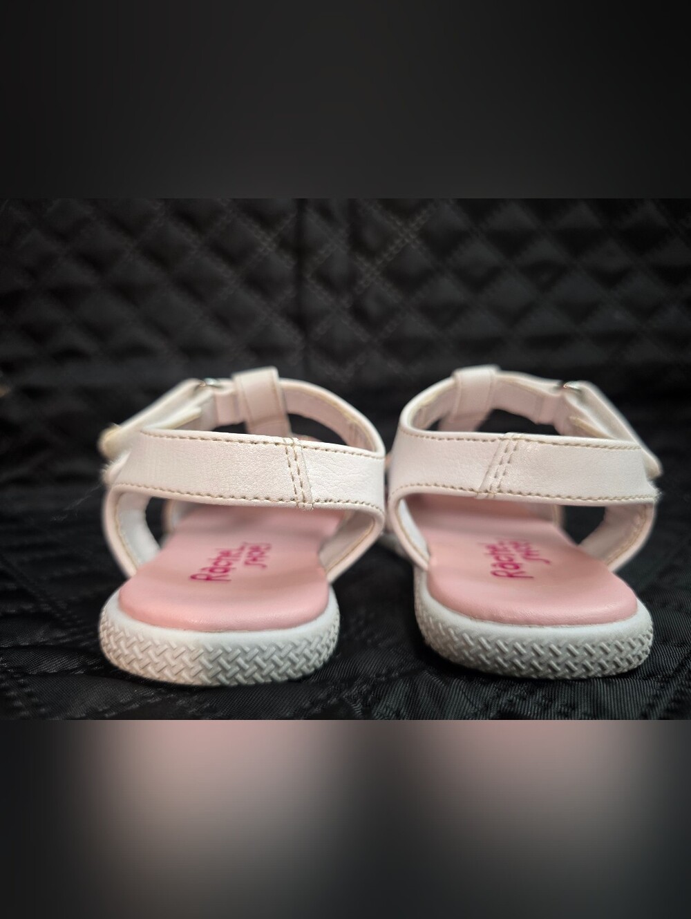 Rachel Shoes Girls' White Sandals with Rainbow Straps - Picture 8 of 11